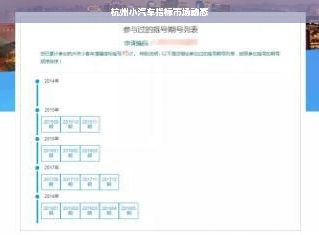 杭州小汽车指标市场动态