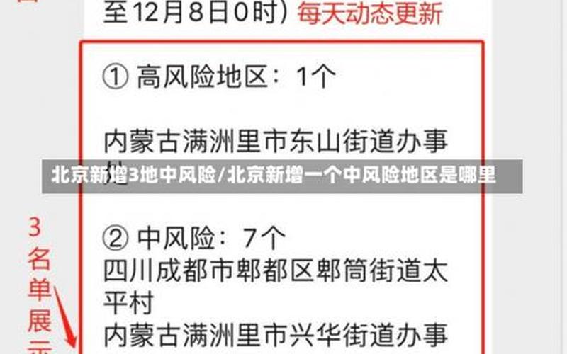 北京新增3例本土确诊!附详情 (3)，北京有哪些地方处于高风险地区和中风险地区-